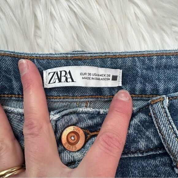[Zara] Cropped Straight Leg Jean - Size 28 - Picture 3 of 5